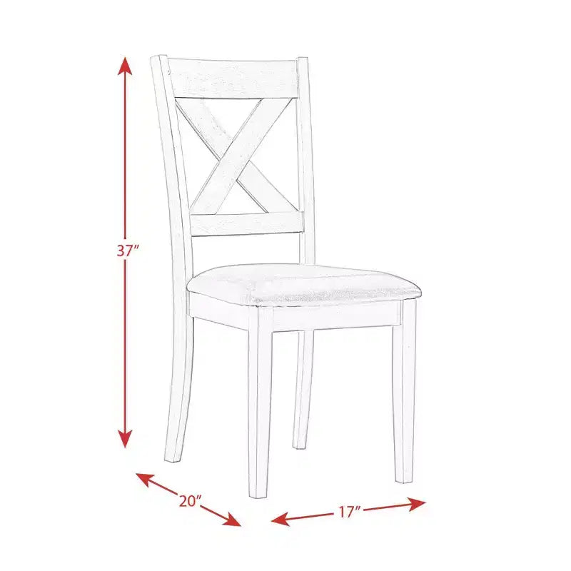 Lot de 2 chaises d'appoint rembourrées sans accoudoirs à dossier en X, cadre en acacia et MDF, capacité de 136 kg