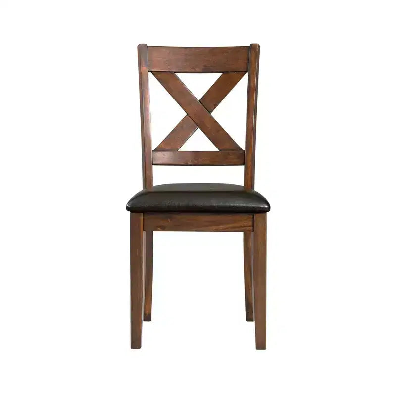 Lot de 2 chaises d'appoint rembourrées sans accoudoirs à dossier en X, cadre en acacia et MDF, capacité de 136 kg
