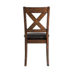 Lot de 2 chaises d'appoint rembourrées sans accoudoirs à dossier en X, cadre en acacia et MDF, capacité de 136 kg