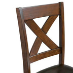 Lot de 2 chaises d'appoint rembourrées sans accoudoirs à dossier en X, cadre en acacia et MDF, capacité de 136 kg