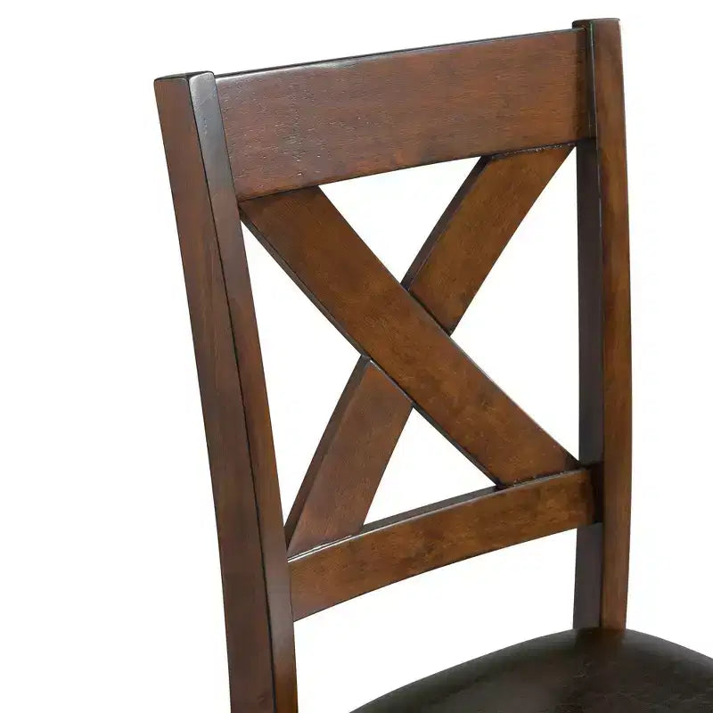 Lot de 2 chaises d'appoint rembourrées sans accoudoirs à dossier en X, cadre en acacia et MDF, capacité de 136 kg