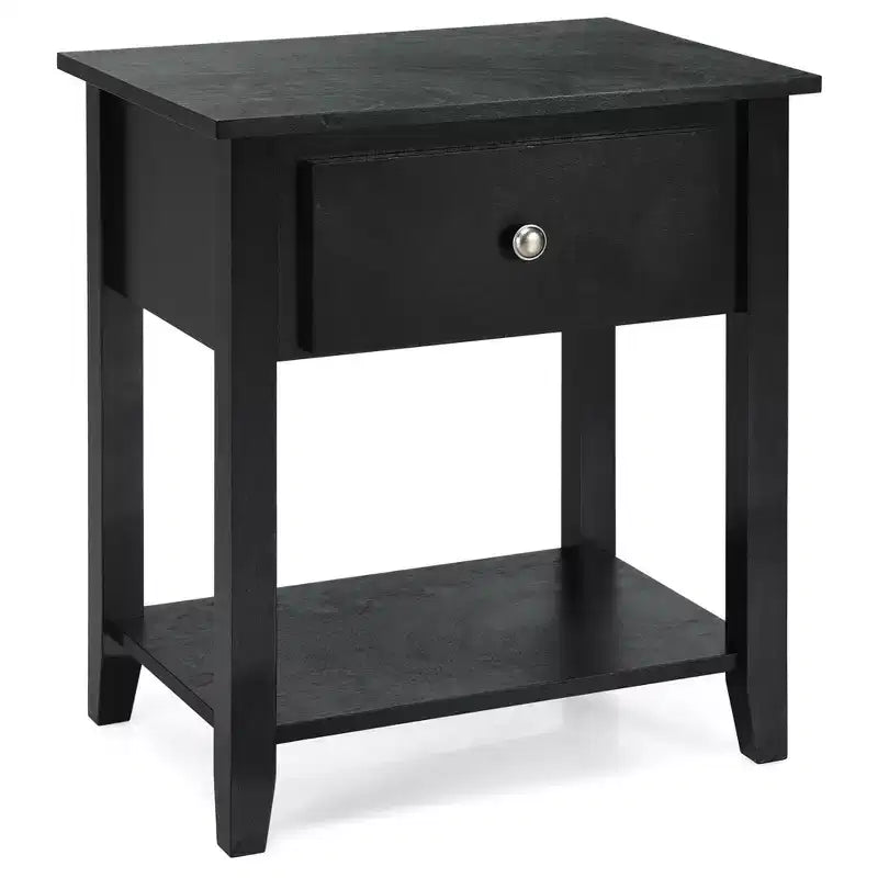 Costway Nightstand Beside Table Chest Sofa Table End Table Accent Table White