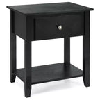 Costway Nightstand Beside Table Chest Sofa Table End Table Accent Table White