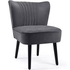 Ensemble de 2 chaises d'appoint sans accoudoirs, en mousse haute résilience, pieds en bois de caoutchouc, capacité de 113 kg — Turquoise/Gris pierre/Gris foncé