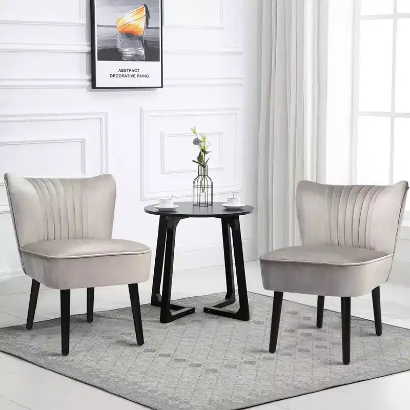 Ensemble de 2 chaises d'appoint sans accoudoirs, en mousse haute résilience, pieds en bois de caoutchouc, capacité de 113 kg — Turquoise/Gris pierre/Gris foncé