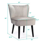 Ensemble de 2 chaises d'appoint sans accoudoirs, en mousse haute résilience, pieds en bois de caoutchouc, capacité de 113 kg — Turquoise/Gris pierre/Gris foncé