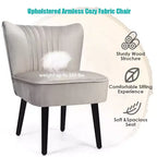 Ensemble de 2 chaises d'appoint sans accoudoirs, en mousse haute résilience, pieds en bois de caoutchouc, capacité de 113 kg — Turquoise/Gris pierre/Gris foncé