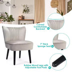 Ensemble de 2 chaises d'appoint sans accoudoirs, en mousse haute résilience, pieds en bois de caoutchouc, capacité de 113 kg — Turquoise/Gris pierre/Gris foncé