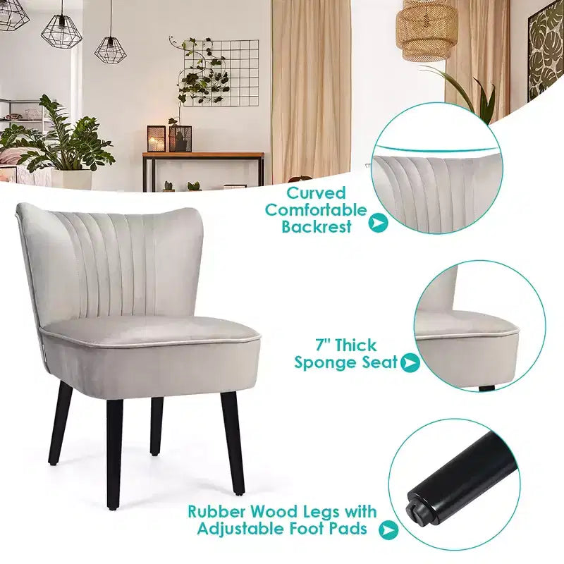 Ensemble de 2 chaises d'appoint sans accoudoirs, en mousse haute résilience, pieds en bois de caoutchouc, capacité de 113 kg — Turquoise/Gris pierre/Gris foncé