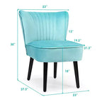 Ensemble de 2 chaises d'appoint sans accoudoirs, en mousse haute résilience, pieds en bois de caoutchouc, capacité de 113 kg — Turquoise/Gris pierre/Gris foncé