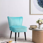 Ensemble de 2 chaises d'appoint sans accoudoirs, en mousse haute résilience, pieds en bois de caoutchouc, capacité de 113 kg — Turquoise/Gris pierre/Gris foncé