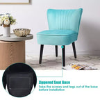 Ensemble de 2 chaises d'appoint sans accoudoirs, en mousse haute résilience, pieds en bois de caoutchouc, capacité de 113 kg — Turquoise/Gris pierre/Gris foncé