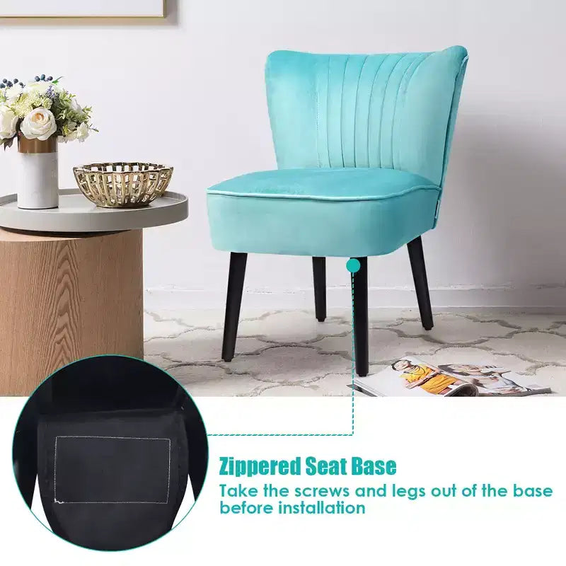 Ensemble de 2 chaises d'appoint sans accoudoirs, en mousse haute résilience, pieds en bois de caoutchouc, capacité de 113 kg — Turquoise/Gris pierre/Gris foncé