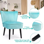 Ensemble de 2 chaises d'appoint sans accoudoirs, en mousse haute résilience, pieds en bois de caoutchouc, capacité de 113 kg — Turquoise/Gris pierre/Gris foncé