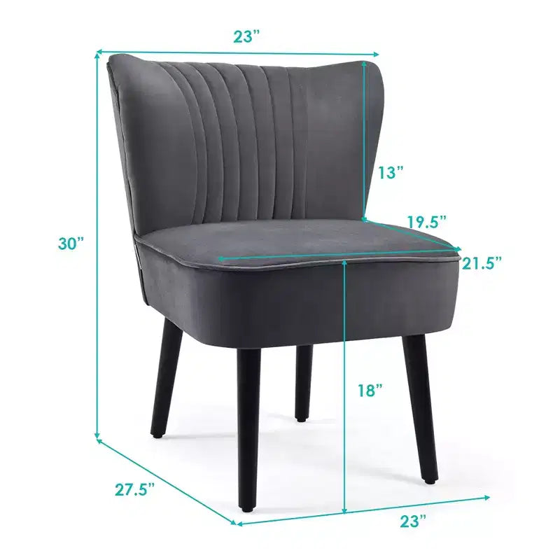 Ensemble de 2 chaises d'appoint sans accoudoirs, en mousse haute résilience, pieds en bois de caoutchouc, capacité de 113 kg — Turquoise/Gris pierre/Gris foncé