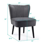 Ensemble de 2 chaises d'appoint sans accoudoirs, en mousse haute résilience, pieds en bois de caoutchouc, capacité de 113 kg — Turquoise/Gris pierre/Gris foncé