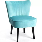 Ensemble de 2 chaises d'appoint sans accoudoirs, en mousse haute résilience, pieds en bois de caoutchouc, capacité de 113 kg — Turquoise/Gris pierre/Gris foncé
