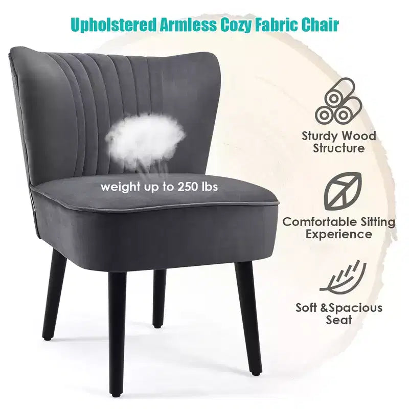 Ensemble de 2 chaises d'appoint sans accoudoirs, en mousse haute résilience, pieds en bois de caoutchouc, capacité de 113 kg — Turquoise/Gris pierre/Gris foncé
