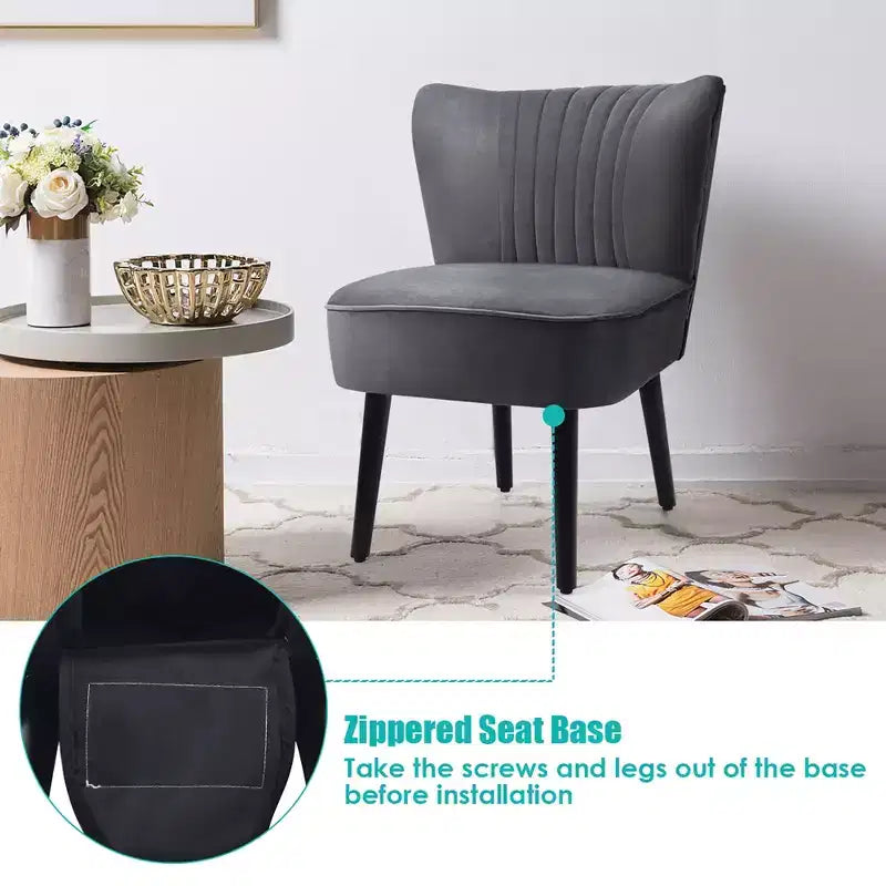Ensemble de 2 chaises d'appoint sans accoudoirs, en mousse haute résilience, pieds en bois de caoutchouc, capacité de 113 kg — Turquoise/Gris pierre/Gris foncé