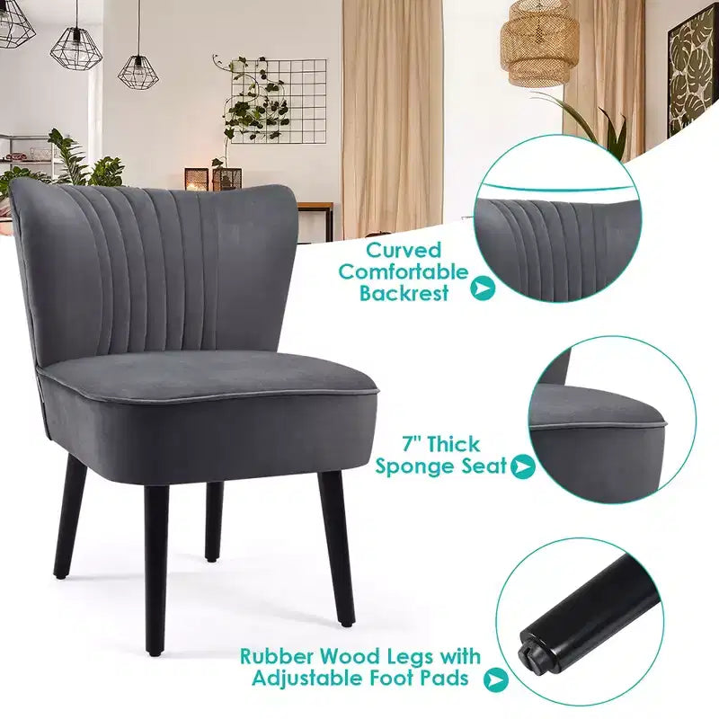 Ensemble de 2 chaises d'appoint sans accoudoirs, en mousse haute résilience, pieds en bois de caoutchouc, capacité de 113 kg — Turquoise/Gris pierre/Gris foncé