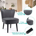 Ensemble de 2 chaises d'appoint sans accoudoirs, en mousse haute résilience, pieds en bois de caoutchouc, capacité de 113 kg — Turquoise/Gris pierre/Gris foncé