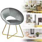 Fauteuil d'appoint moderne en velours avec pieds en métal doré et dossier incurvé ergonomique, capacité de 136 kg — Rose/Vert foncé/Gris
