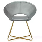 Fauteuil d'appoint moderne en velours avec pieds en métal doré et dossier incurvé ergonomique, capacité de 136 kg — Rose/Vert foncé/Gris