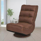 Fauteuil de jeu pivotant à 360°, canapé paresseux pliant 5 positions, en tissu, capacité de 136 kg — Gris/Noir/Café