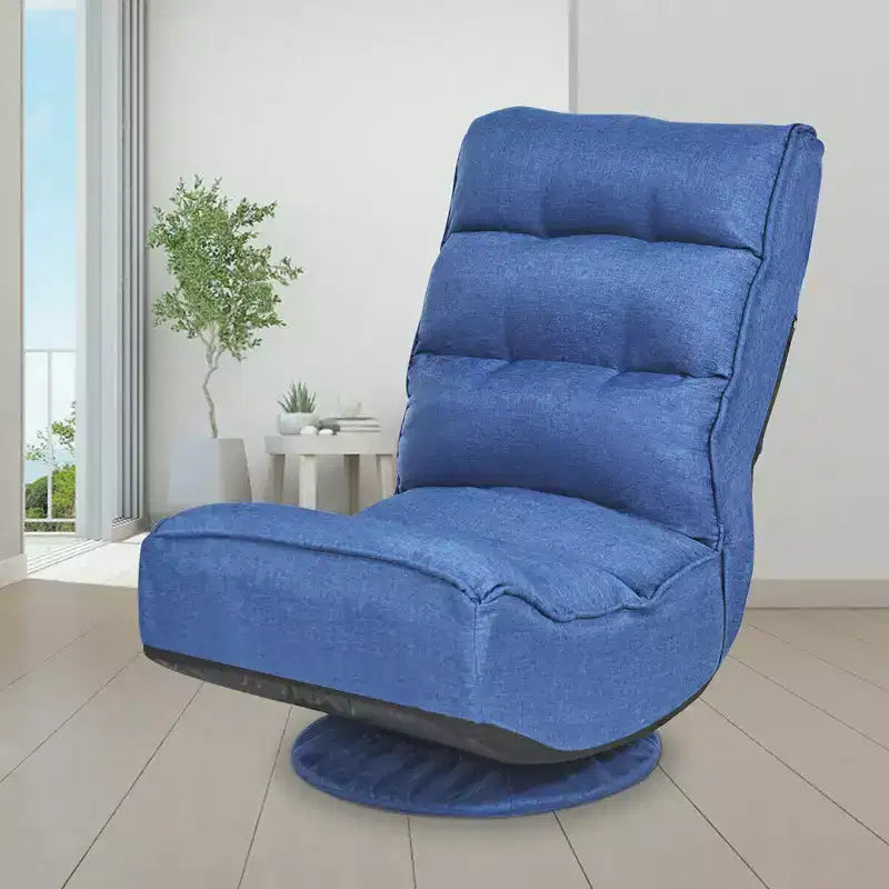 Fauteuil de jeu pivotant à 360°, canapé paresseux pliant 5 positions, en tissu, capacité de 136 kg — Gris/Noir/Café