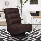 Fauteuil de jeu pivotant à 360°, canapé paresseux pliant 5 positions, en tissu, capacité de 136 kg — Gris/Noir/Café