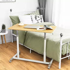 Bureau d'ordinateur roulant réglable en hauteur, 70-107 cm, vérin à gaz, 4 roues