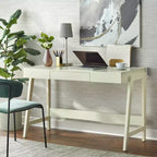 Bureau de travail Parsons de 49 po avec tiroir de rangement et port USB intégré, cadre en pin, plateau en MDF