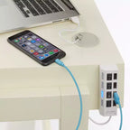 Bureau de travail Parsons de 49 po avec tiroir de rangement et port USB intégré, cadre en pin, plateau en MDF