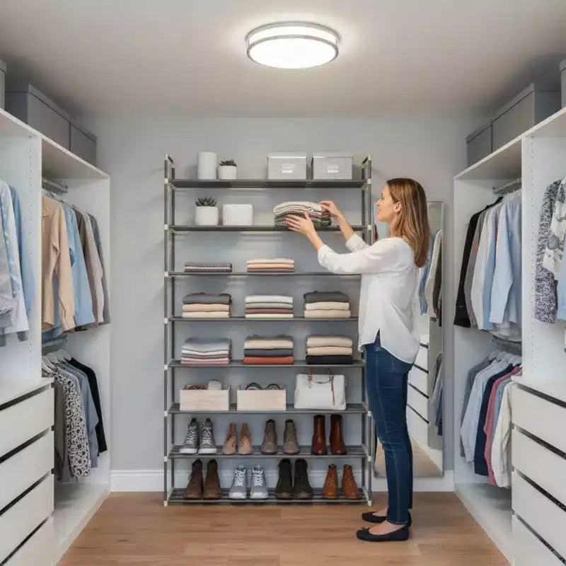 Meuble de rangement pour chaussures à 8 niveaux, peut contenir 48 paires, organisateur de placard peu encombrant, gris