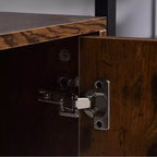 Bibliothèque de rangement haute de 162 cm avec 3 étagères ouvertes et un placard à double porte, organiseur de salon