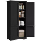 HOMCOM 48.5 Farmhouse Kitchen Pantry, Floor Storage Cabinet, Cupboard Organizer with Adjustable Shelves and 4-Doors for Dining Room