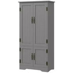 Armoire de cuisine garde-manger de style rustique de 123 cm, meuble de rangement au sol, organisateur avec étagères réglables et 4 portes pour salle à manger