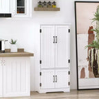 Armoire de cuisine garde-manger de style rustique de 123 cm, meuble de rangement au sol, organisateur avec étagères réglables et 4 portes pour salle à manger