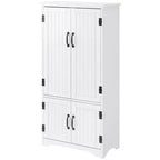 Armoire de cuisine garde-manger de style rustique de 123 cm, meuble de rangement au sol, organisateur avec étagères réglables et 4 portes pour salle à manger