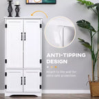 Armoire de cuisine garde-manger de style rustique de 123 cm, meuble de rangement au sol, organisateur avec étagères réglables et 4 portes pour salle à manger