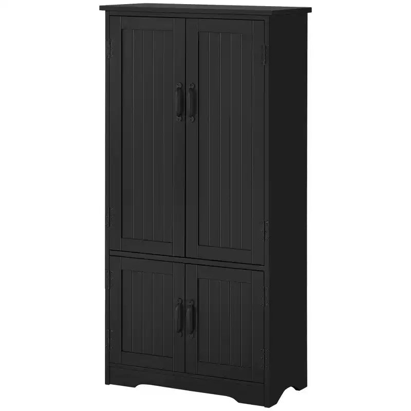 Armoire de cuisine garde-manger de style rustique de 123 cm, meuble de rangement au sol, organisateur avec étagères réglables et 4 portes pour salle à manger