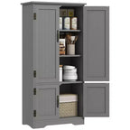 Armoire de cuisine garde-manger de style rustique de 123 cm, meuble de rangement au sol, organisateur avec étagères réglables et 4 portes pour salle à manger