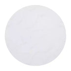 Table basse ronde moderne avec cadre en métal noir mat entrecroisé, plateau stratifié blanc