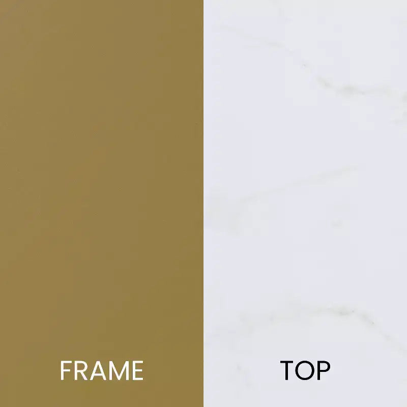 Table basse ronde moderne avec cadre en métal noir mat entrecroisé, plateau stratifié blanc