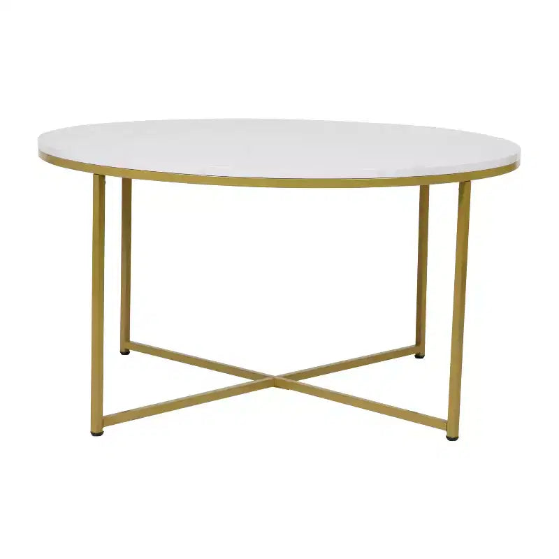 Flash Furniture Hampstead Collection Coffee Table - Modern Laminate Accent Table with Crisscross Frame