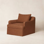 Fauteuil - Housse en lin belge avec coussin en duvet