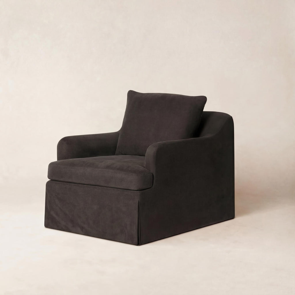 Fauteuil - Housse en lin belge avec coussin en duvet