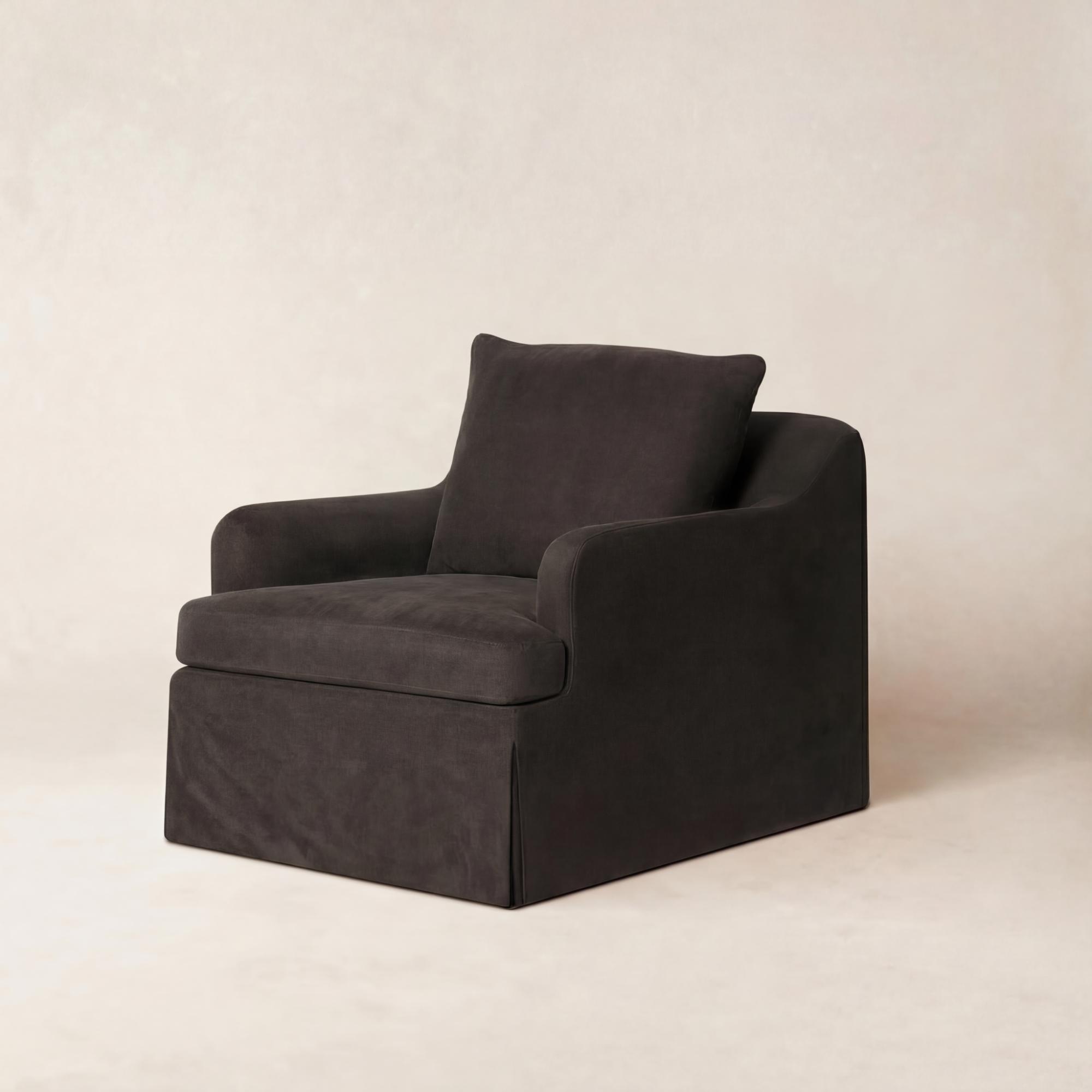 Fauteuil - Housse en lin belge avec coussin en duvet