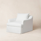 Fauteuil - Housse en lin belge avec coussin en duvet