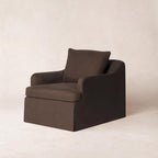 Fauteuil - Housse en lin belge avec coussin en duvet
